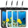 ProCase Waterproof Phone Pouch for iPhone 17 Air 16 15 14 13 12 11 Pro Plus Max Mini Xs XR X 8 7 Galaxy S23 S22 S21 Ultra Note Black Underwater Case, up to 7″ -Black/White/Green/Clear(Black/White/Green/Clear)