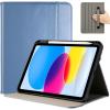 ProCase for iPad A16 11th Generation 11” 2025/iPad 10th Generation 10.9” 2022 with Pencil Holder, iPad 11/10 PU Leather Case Business Stand Cover Smart Folio with Hand Strap Front Pocket -Teal(Blue)
