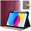 ProCase for iPad A16 11th Generation 11” 2025/iPad 10th Generation 10.9” 2022 with Pencil Holder, iPad 11/10 PU Leather Case Business Stand Cover Smart Folio with Hand Strap Front Pocket -Teal(Berrypurple)