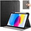ProCase for iPad A16 11th Generation 11” 2025/iPad 10th Generation 10.9” 2022 with Pencil Holder, iPad 11/10 PU Leather Case Business Stand Cover Smart Folio with Hand Strap Front Pocket -Teal(Black)