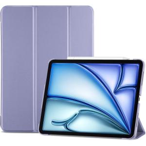 ProCase Smart Case for iPad Air 11-inch M4 (2026, 8th Gen) / M3 (2025) / M2 (2024) & 10.9 Inch iPad Air 5th (2022) & 4th (2020) – Protective Hard Back Cover with Pencil Holder – Navy(Purple)