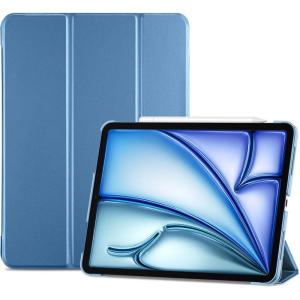 ProCase Smart Case for iPad Air 11-inch M4 (2026, 8th Gen) / M3 (2025) / M2 (2024) & 10.9 Inch iPad Air 5th (2022) & 4th (2020) – Protective Hard Back Cover with Pencil Holder – Navy(Blue)