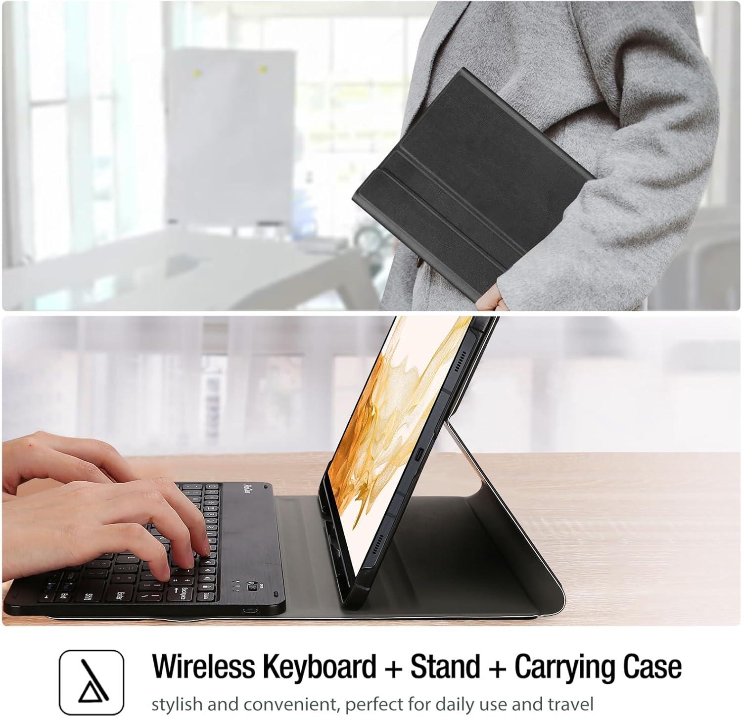 image:imageProCase Keyboard Case for 124 inch Galaxy Tab S8 Plus 2022 Tab S7 FE 2021 Tab S7 Plus 2020 with S Pen HolderMagnetically Detachable Wireless Keyboard for SMX800 X806 T730 T736 T970 T975 Black