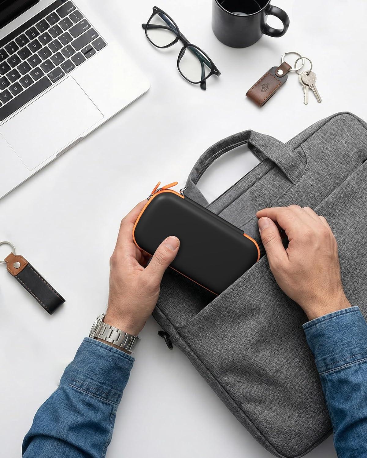 image:imageProCase Hard Case for SanDisk Extreme Portable SSD NewOld Model Extreme Pro Portable SSD 500GB 1TB 2TB 4TB 8TB USBC Solid State Drive EVA Shockproof Travel Case with 2 SD Card SlotsOrangeBlackOrange Black