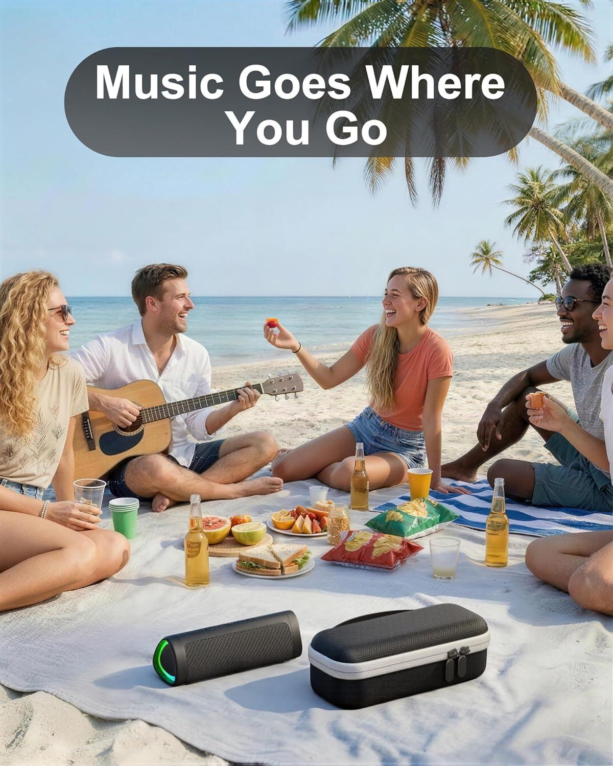 image:imageProCase Hard Travel Case for BolaButtyBeats Pill Portable Speaker EVA Shockproof Protective Carrying Case with Handle amp Mesh Pocket for Outdoor Travel TanBlack