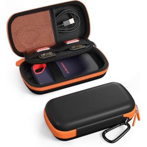 ProCase Hard Case for SanDisk Extreme Portable SSD (New/Old Model), Extreme Pro Portable SSD, 500GB 1TB 2TB 4TB 8TB USB-C Solid State Drive, EVA Shockproof Travel Case with 2 SD Card Slots-OrangeBlack(Orange Black)